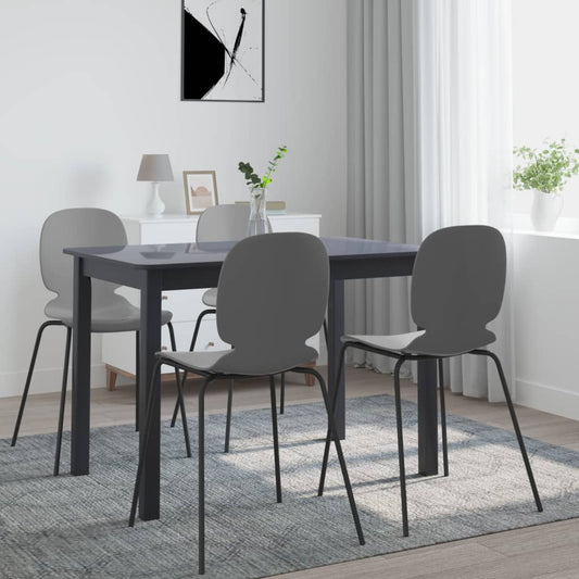 Solid Rubber Wood Dining Table - Black, 114x71x75 cm