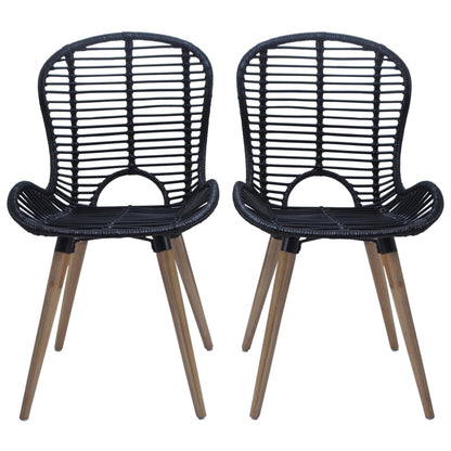 Set of 6 Natural Rattan Dining Chairs - Elegant & Sturdy