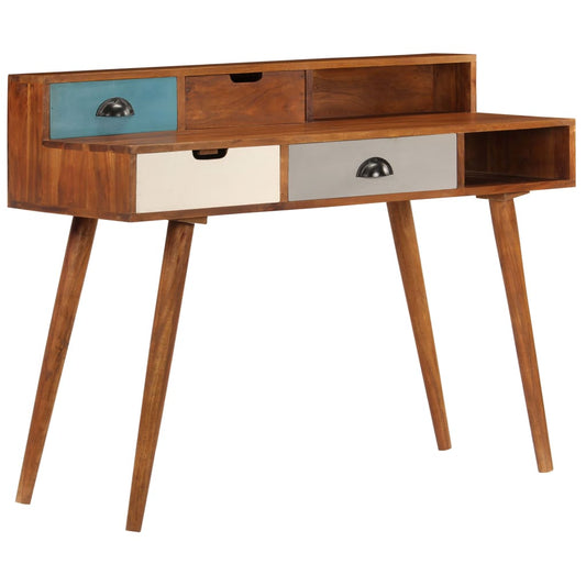 Solid Acacia Wood Writing Desk - 110x50x90 cm, Elegant Design