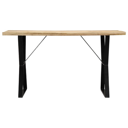 Solid Mango Wood Dining Table - 140x80x76 cm Natural Finish
