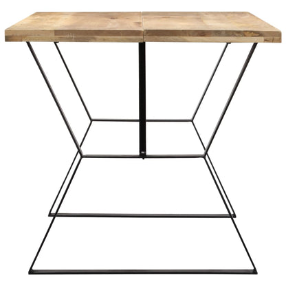 Solid Mango Wood Dining Table - 140x80x76 cm Natural Finish