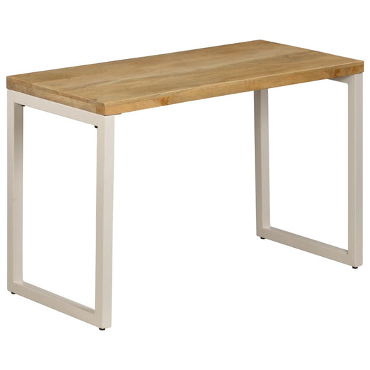Modern Dining Table, Mango Wood & Steel, 115x55x76 cm