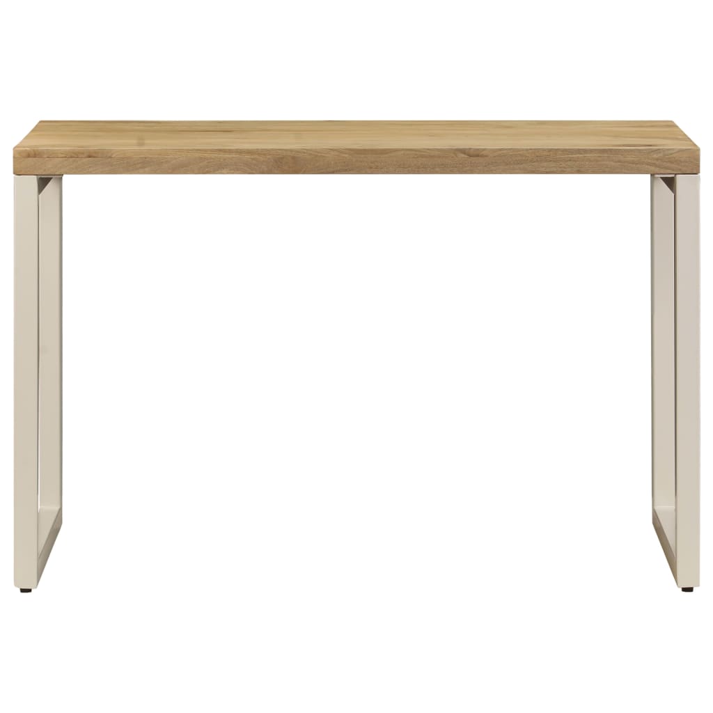 Modern Dining Table, Mango Wood & Steel, 115x55x76 cm