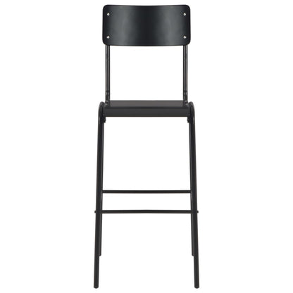 Black Bar Chairs Set of 2 - Solid Plywood & Steel Design