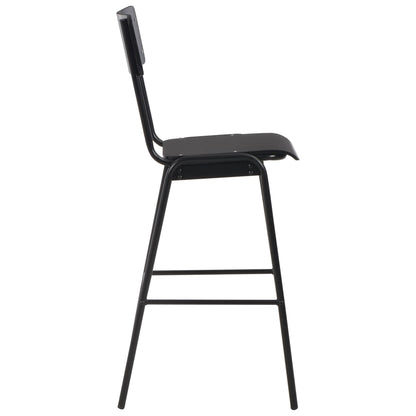 Black Bar Chairs Set of 2 - Solid Plywood & Steel Design