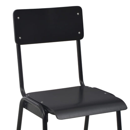 Black Bar Chairs Set of 2 - Solid Plywood & Steel Design