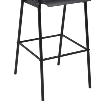 Black Bar Chairs Set of 2 - Solid Plywood & Steel Design