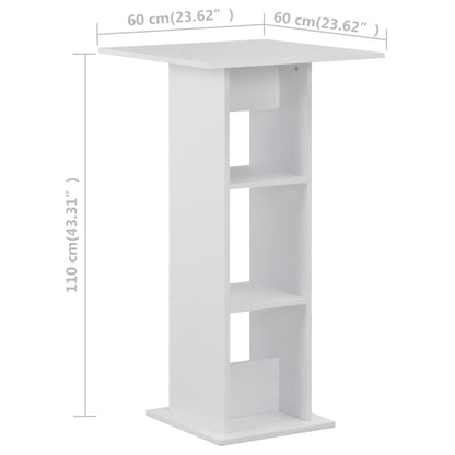 White Bar Table 60x60x110 cm - Sleek & Modern Design