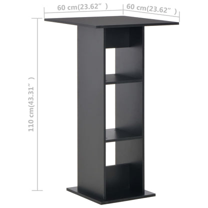 Sleek Black Bar Table 60x60x110 cm - Elegant and Durable Design
