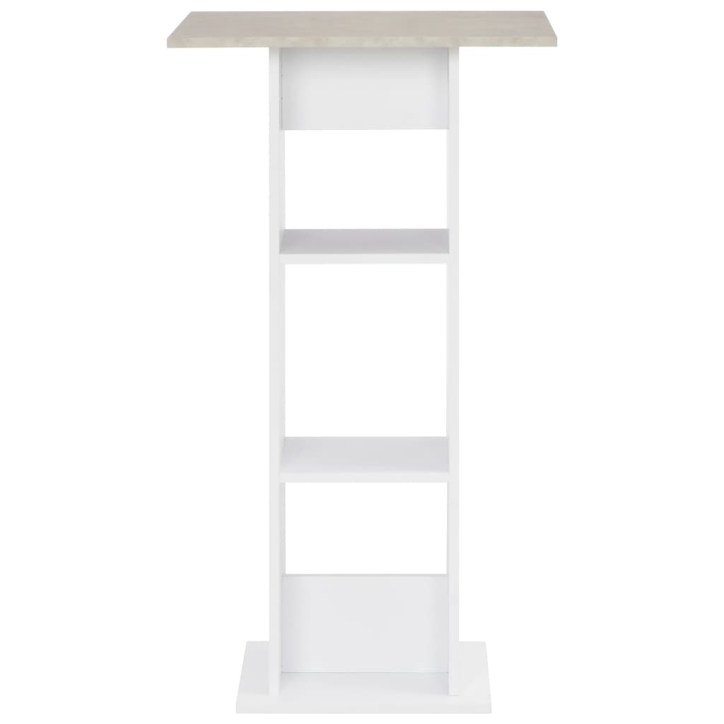 White & Concrete Bar Table - Sleek 60x60x110 cm Design