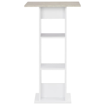White & Concrete Bar Table - Sleek 60x60x110 cm Design