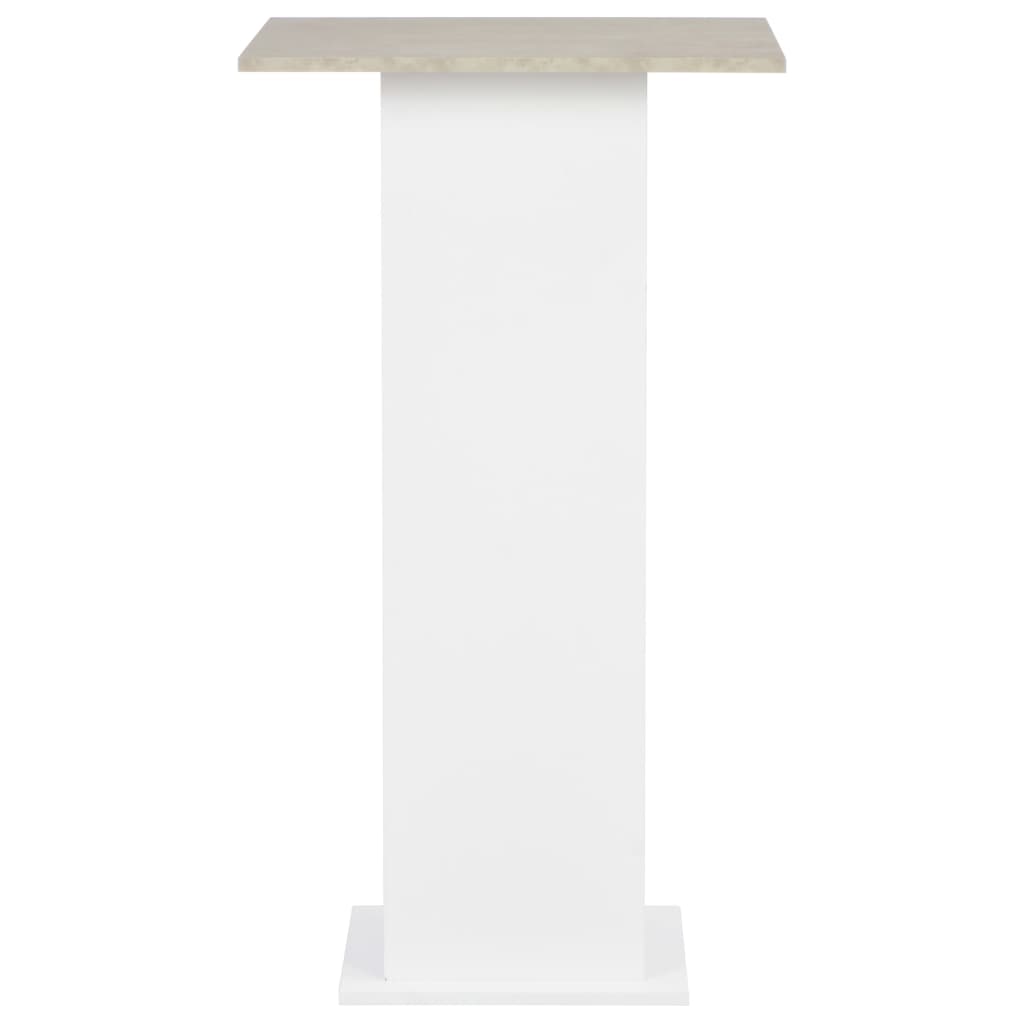 White & Concrete Bar Table - Sleek 60x60x110 cm Design