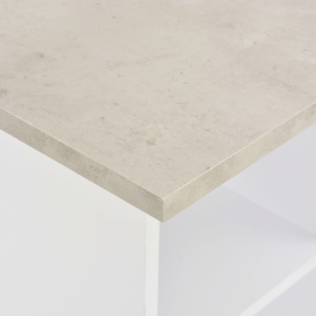 White & Concrete Bar Table - Sleek 60x60x110 cm Design