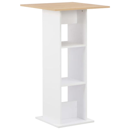 Bar Table in White & Sonoma Oak, 60x60x110 cm, Elegant Design