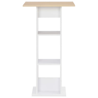 Bar Table in White & Sonoma Oak, 60x60x110 cm, Elegant Design