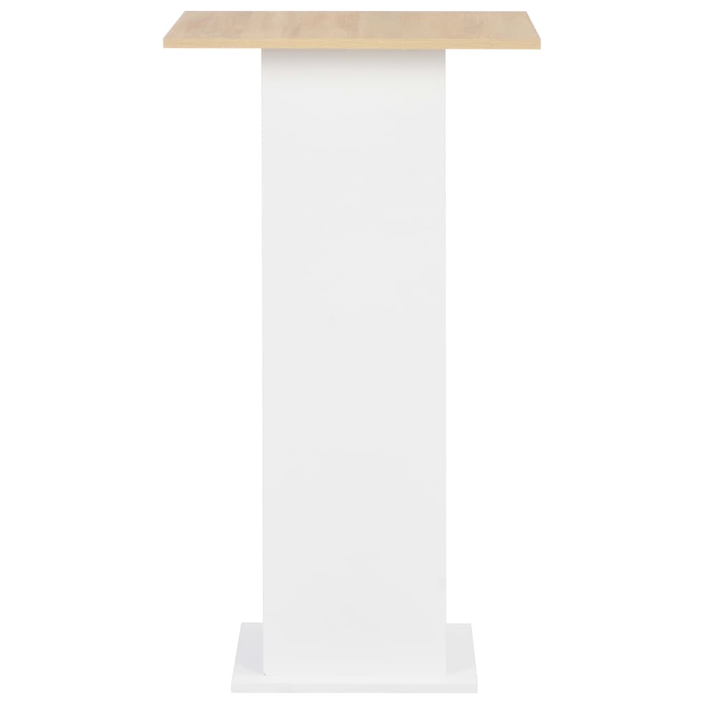 Bar Table in White & Sonoma Oak, 60x60x110 cm, Elegant Design