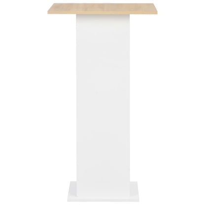 Bar Table in White & Sonoma Oak, 60x60x110 cm, Elegant Design