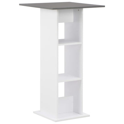 White & Anthracite Grey Bar Table 60x60x110 cm - Stylish Design