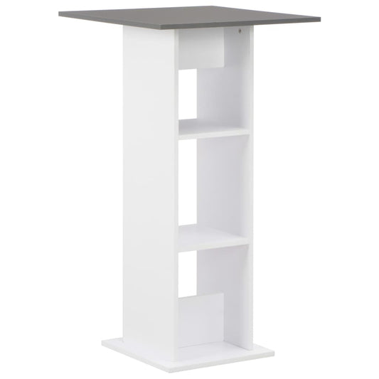 White & Anthracite Grey Bar Table 60x60x110 cm - Stylish Design