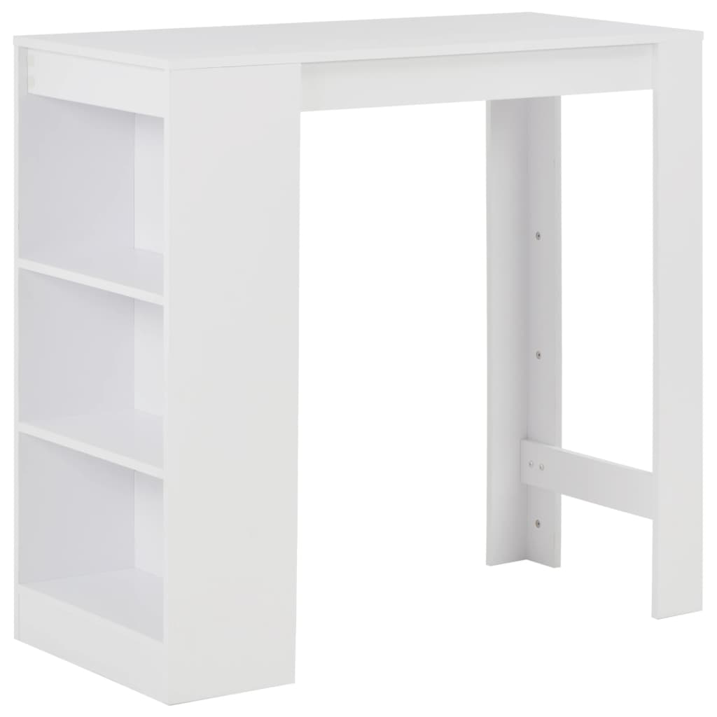 White Bar Table with Shelf, 110x50x103 cm, Modern Design