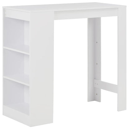 White Bar Table with Shelf, 110x50x103 cm, Modern Design