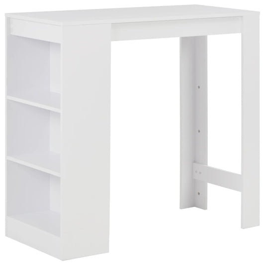 White Bar Table with Shelf, 110x50x103 cm, Modern Design