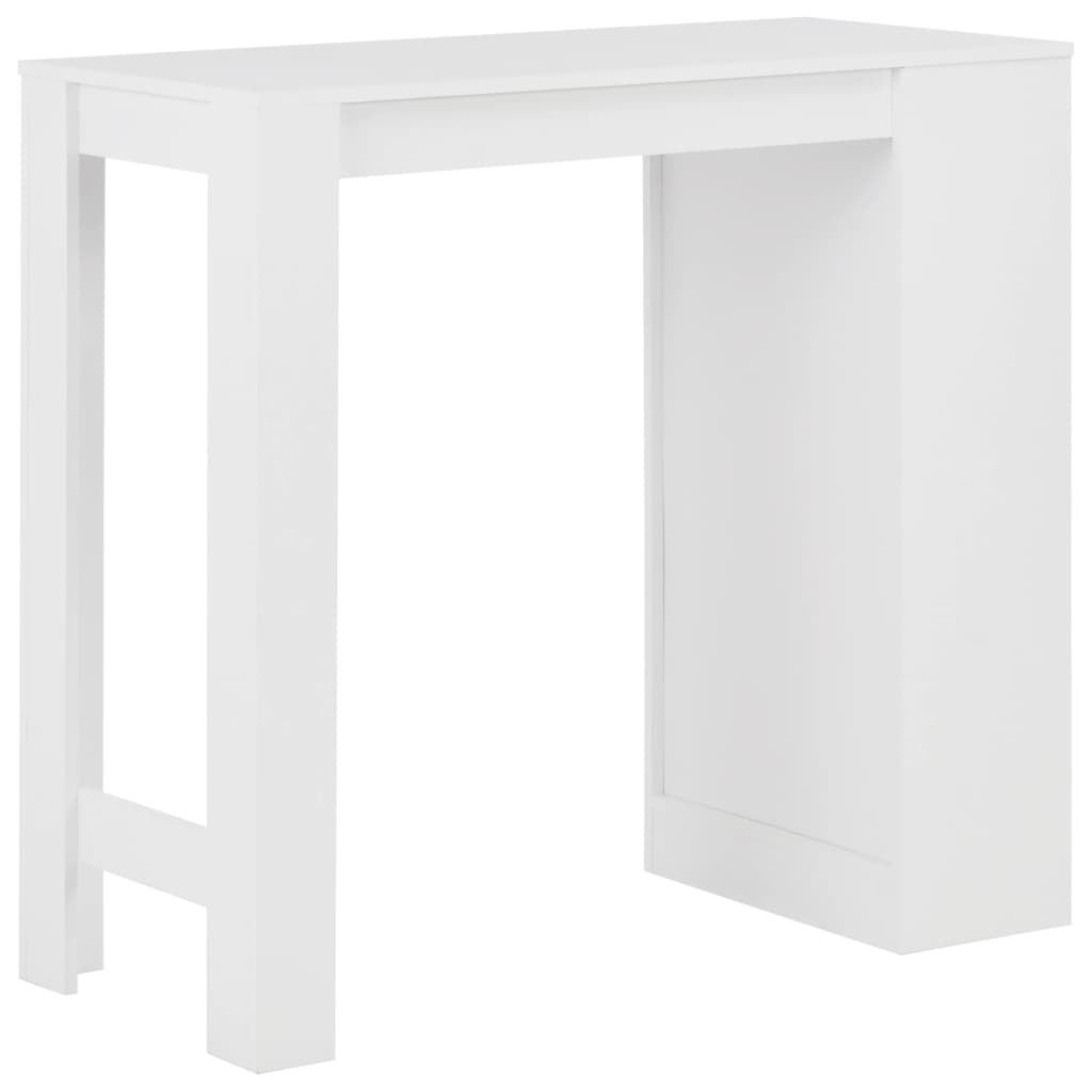 White Bar Table with Shelf, 110x50x103 cm, Modern Design