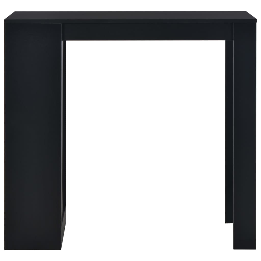 Black Bar Table with Shelf - Sleek Metal Design, 110x50x103 cm