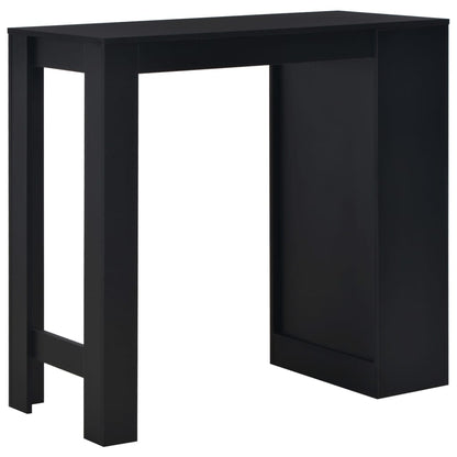 Black Bar Table with Shelf - Sleek Metal Design, 110x50x103 cm