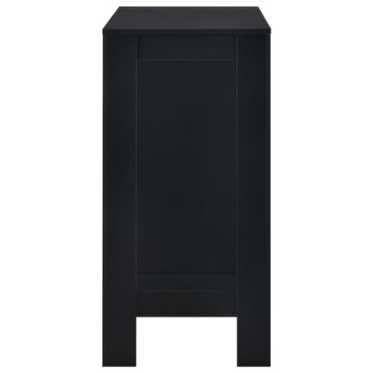 Black Bar Table with Shelf - Sleek Metal Design, 110x50x103 cm