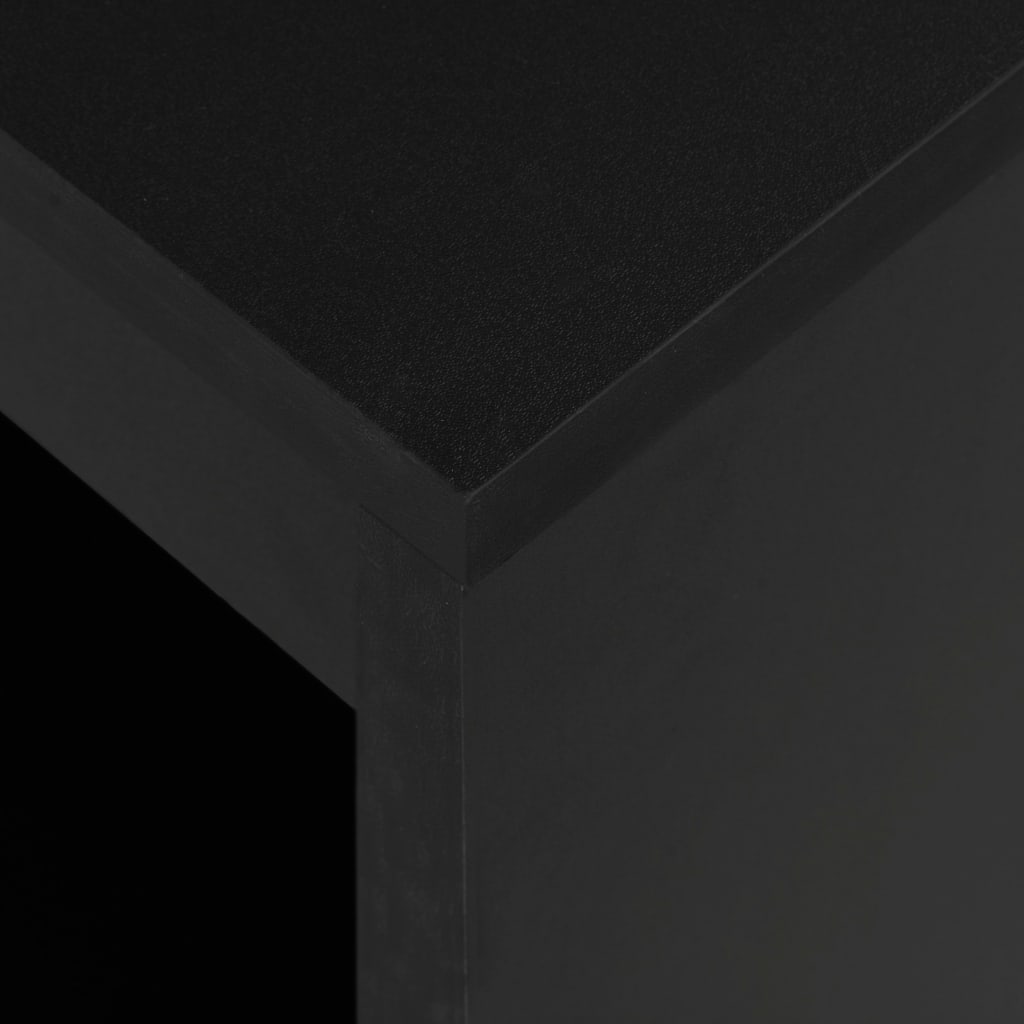 Black Bar Table with Shelf - Sleek Metal Design, 110x50x103 cm