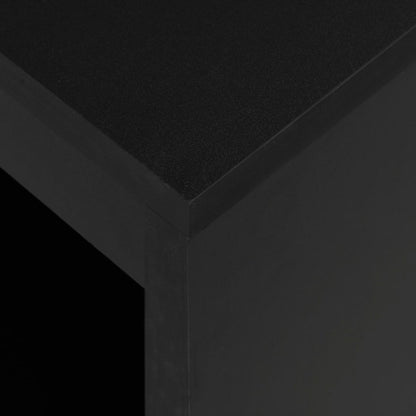 Black Bar Table with Shelf - Sleek Metal Design, 110x50x103 cm