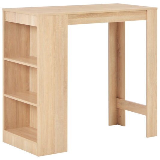 Oak Bar Table with Shelf - 110x50x103 cm | Stylish & Functional