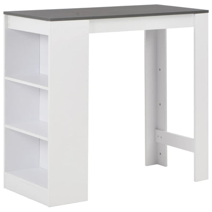 Modern White Bar Table with Shelf, 110x50x103 cm, Sleek Design