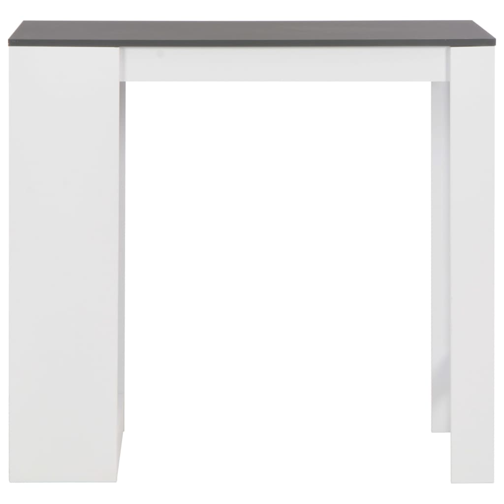 Modern White Bar Table with Shelf, 110x50x103 cm, Sleek Design