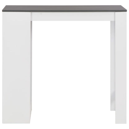 Modern White Bar Table with Shelf, 110x50x103 cm, Sleek Design