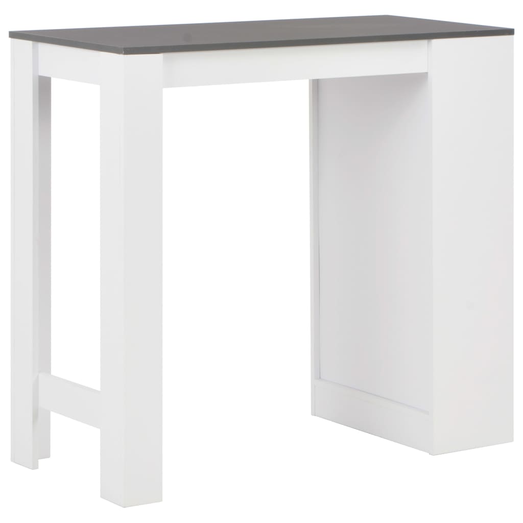 Modern White Bar Table with Shelf, 110x50x103 cm, Sleek Design