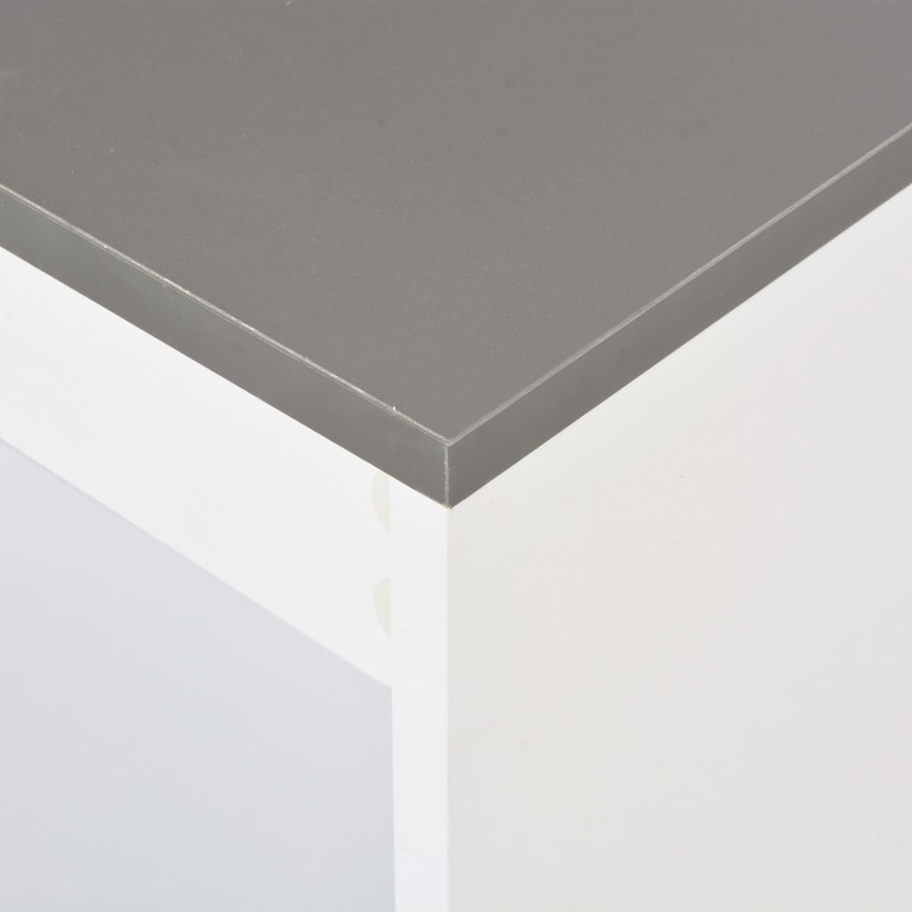 Modern White Bar Table with Shelf, 110x50x103 cm, Sleek Design