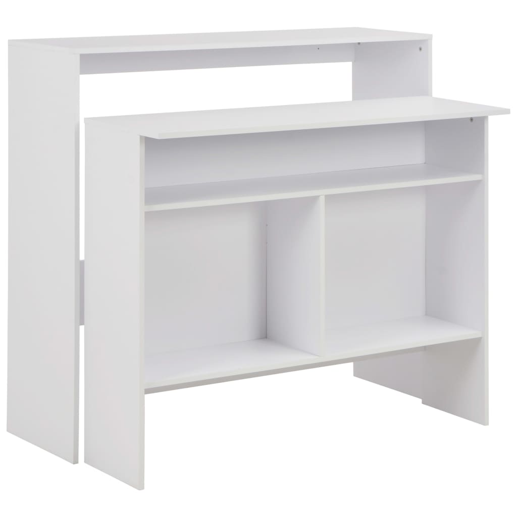 White Bar Table with Dual Tops - 130x40x120 cm, Sleek & Stylish
