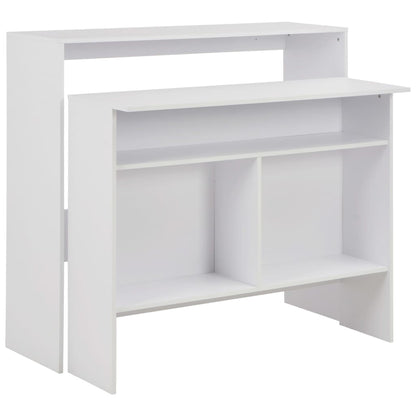 White Bar Table with Dual Tops - 130x40x120 cm, Sleek & Stylish