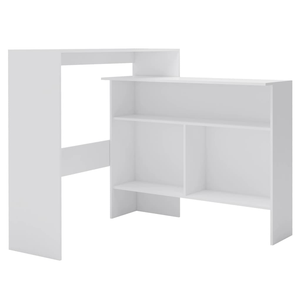 White Bar Table with Dual Tops - 130x40x120 cm, Sleek & Stylish
