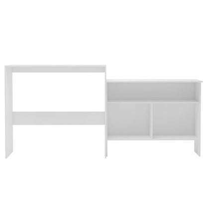 White Bar Table with Dual Tops - 130x40x120 cm, Sleek & Stylish