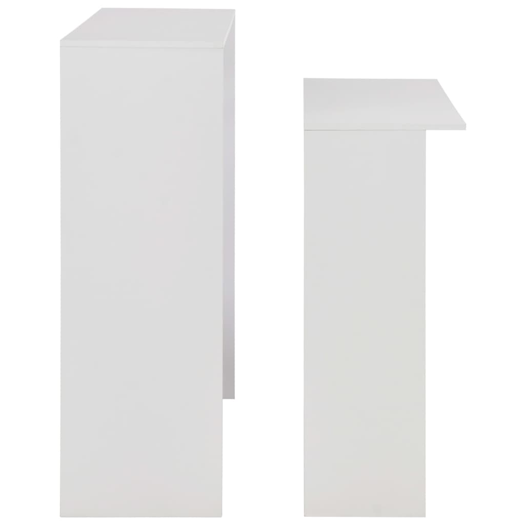 White Bar Table with Dual Tops - 130x40x120 cm, Sleek & Stylish