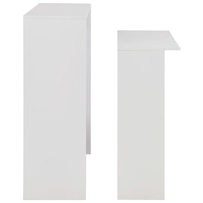 White Bar Table with Dual Tops - 130x40x120 cm, Sleek & Stylish