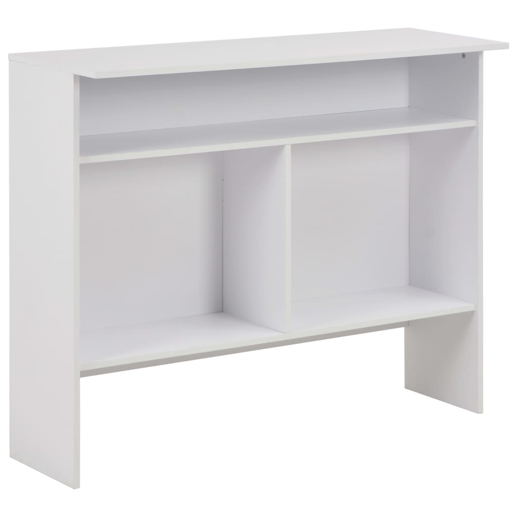 White Bar Table with Dual Tops - 130x40x120 cm, Sleek & Stylish