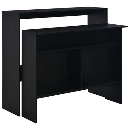 Sleek Black Bar Table with Dual Tops 130x40x120 cm