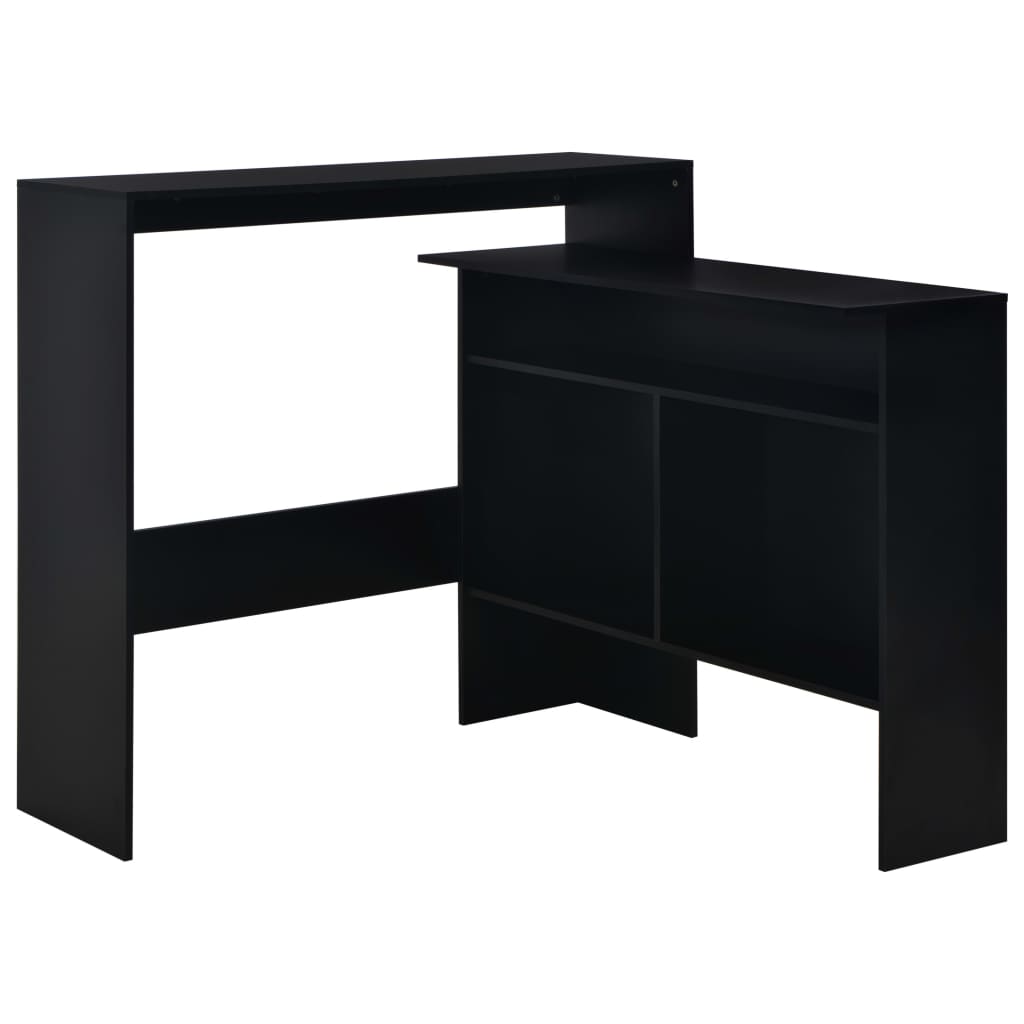 Sleek Black Bar Table with Dual Tops 130x40x120 cm