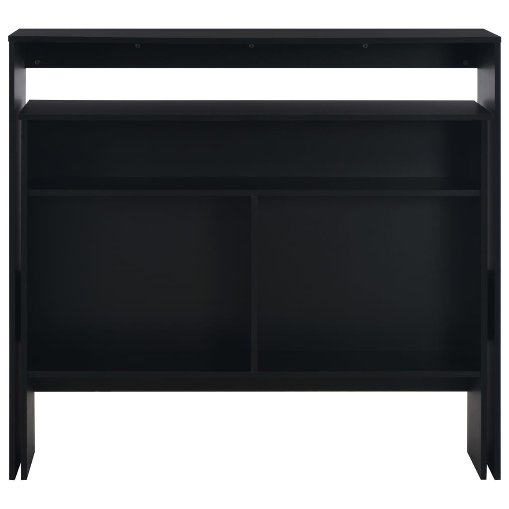 Sleek Black Bar Table with Dual Tops 130x40x120 cm