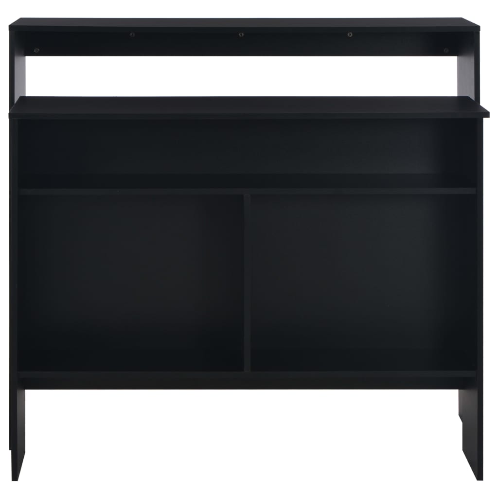Sleek Black Bar Table with Dual Tops 130x40x120 cm
