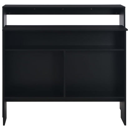 Sleek Black Bar Table with Dual Tops 130x40x120 cm